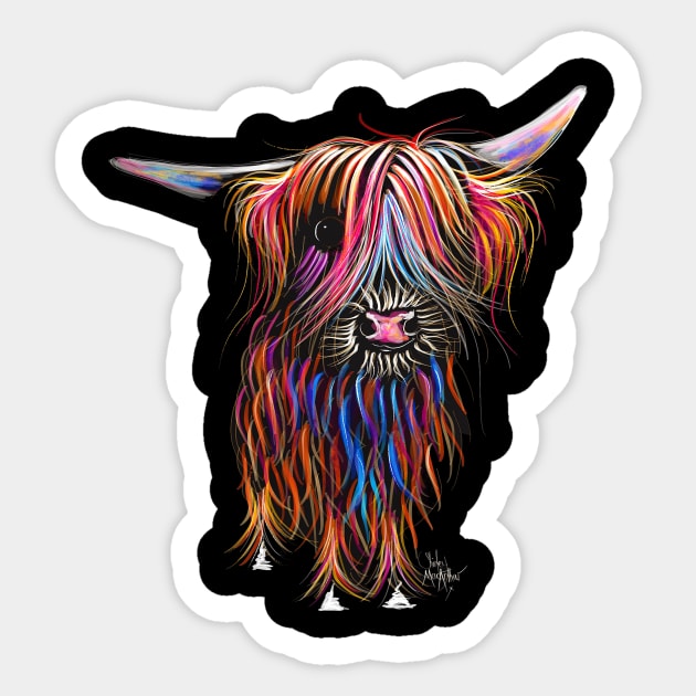 SCoTTiSH HiGHLaND CoW ' The Colourful One ' Sticker by ShirleyMac